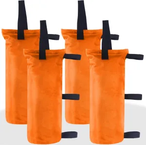ABCCANOPY Canopy Weights Set of 4-120LBS Sand Bags for Pop up Tent, Weight Bags for Outdoor Gazebo, Trampoline, Pergola, Orange (Without Sand)