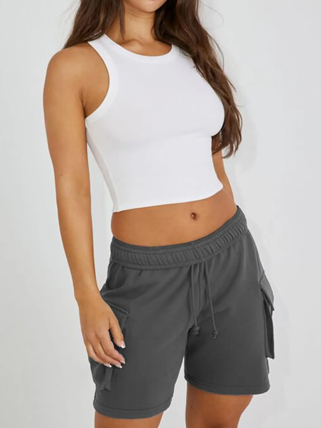 ABOCIW Womens Sweat Shorts with Pockets Elastic Waist Summer Workout Casual Lounge Shorts