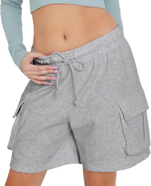 ABOCIW Womens Sweat Shorts with Pockets Elastic Waist Summer Workout Casual Lounge Shorts
