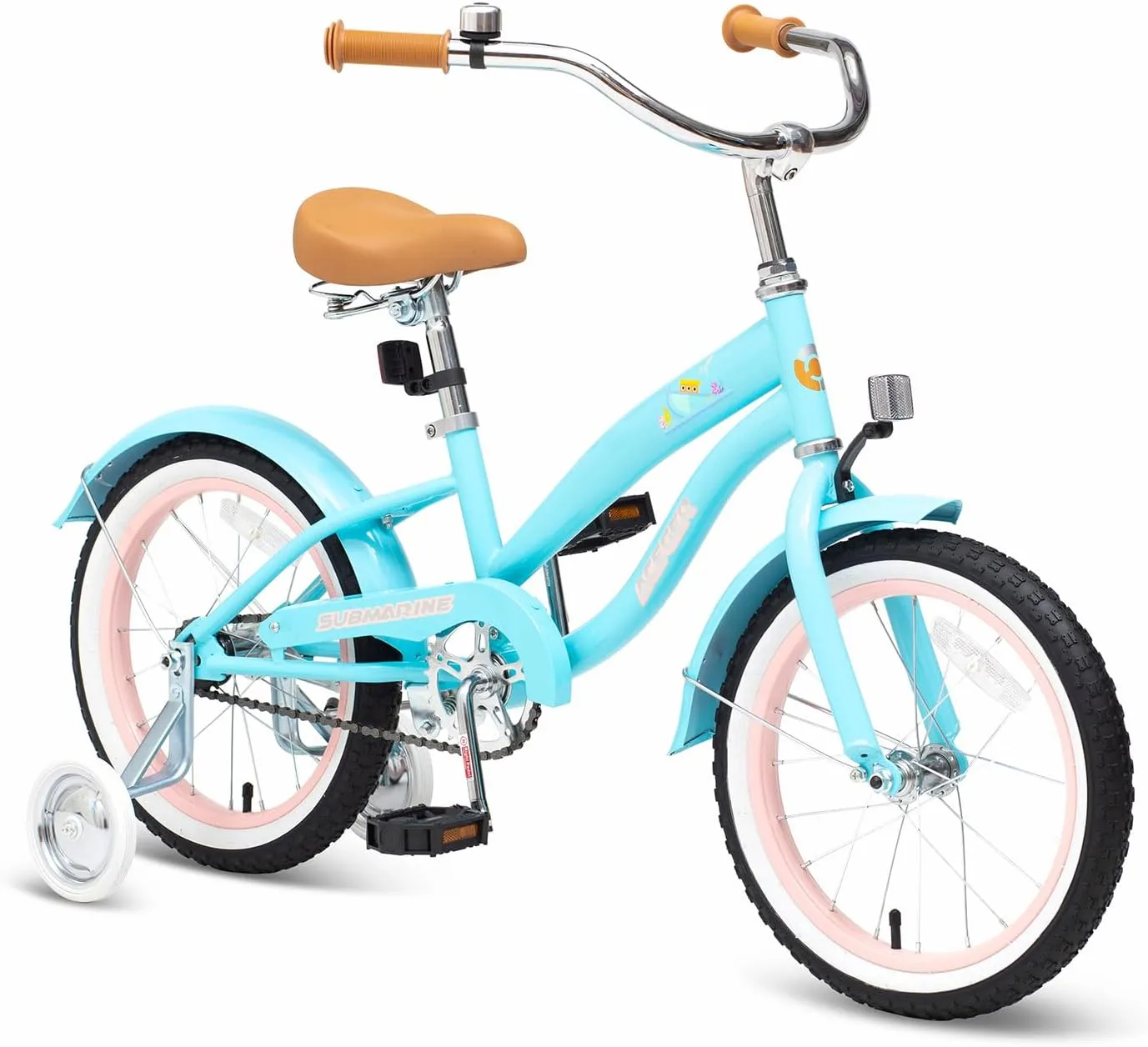 ACEGER Girls Beach Cruiser Bike for Kids 5-13 Years Old, 16" 18" 20" 24" Single Speed Kids Bicycle Included Coaster Brake, Front and Rear Reflectors, 24" 7 Speeds with Dual Brakes