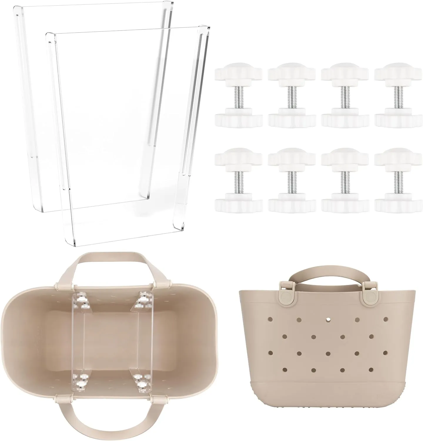 Acrylic Divider Tray Compatible with Simple Modern Tote Bag (Large Size), 2 Pack Beach Bag Organizer Insert, Accessories for Original Simple Modern Beach Bag