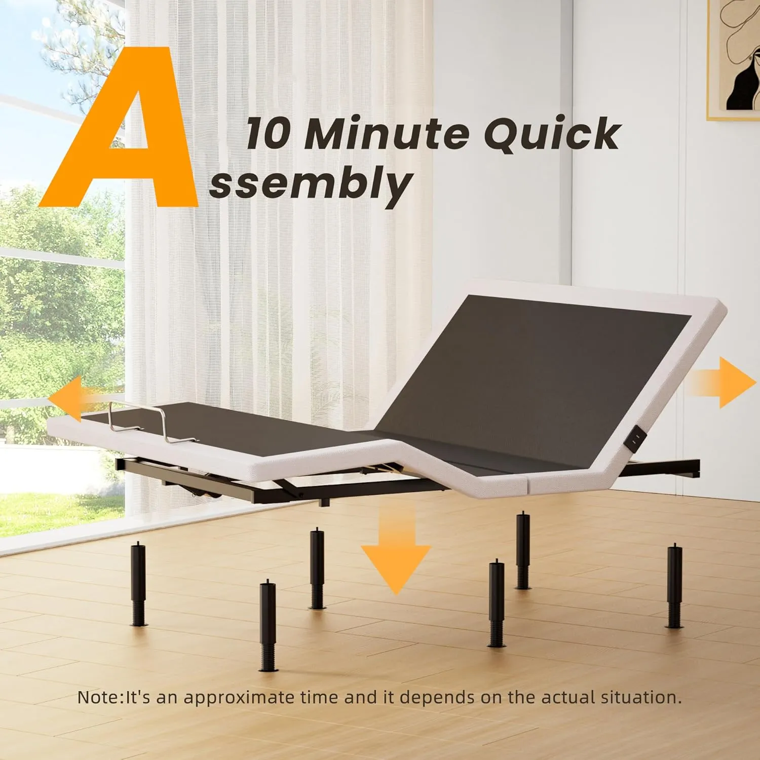 Adjustable Bed Frame King Size with Wireless Remote, USB, Head Foot Incline, Underbed Light, Zero Gravity, Heavy Duty Platform Bed Base