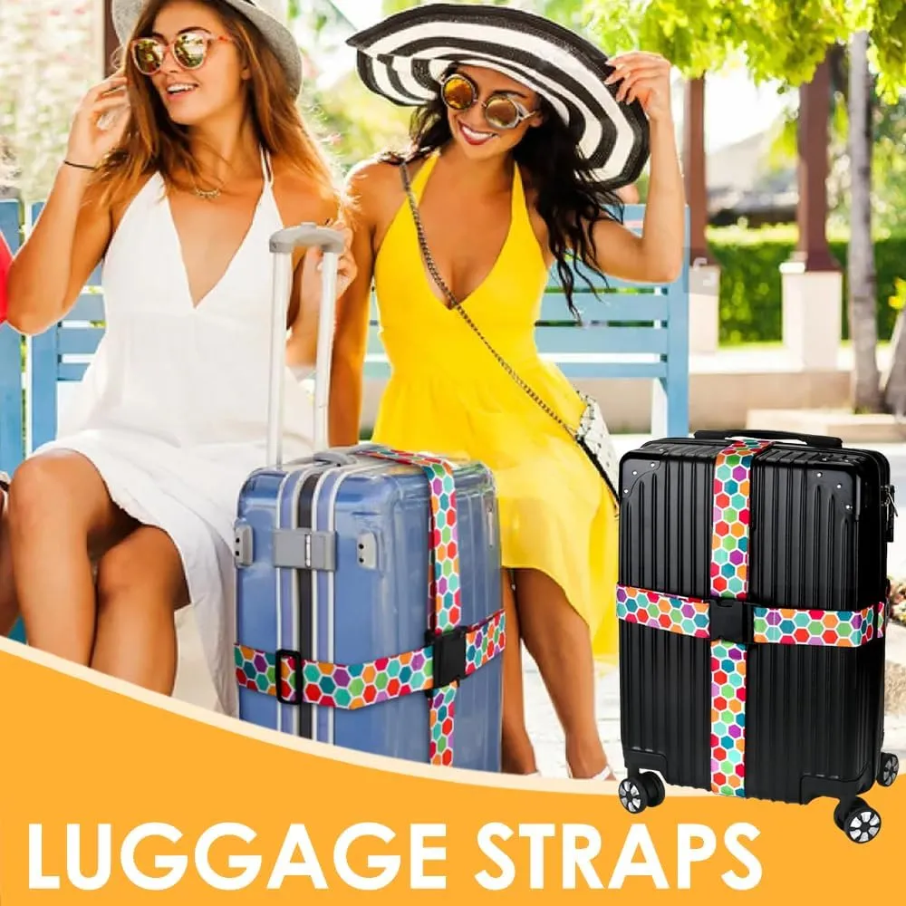 Adjustable Travel Luggage Strap Suitcase Belt Travel Bag Accessories 1.96 in W x 6.23 ft L