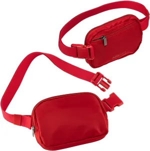 AeroLOFT™ Unisex Belt Bag with Adjustable Strap Small Waist Pouch for Workout Running Travelling Hiking, 7.75" Lx 7.2"W (Cardinal Red)
