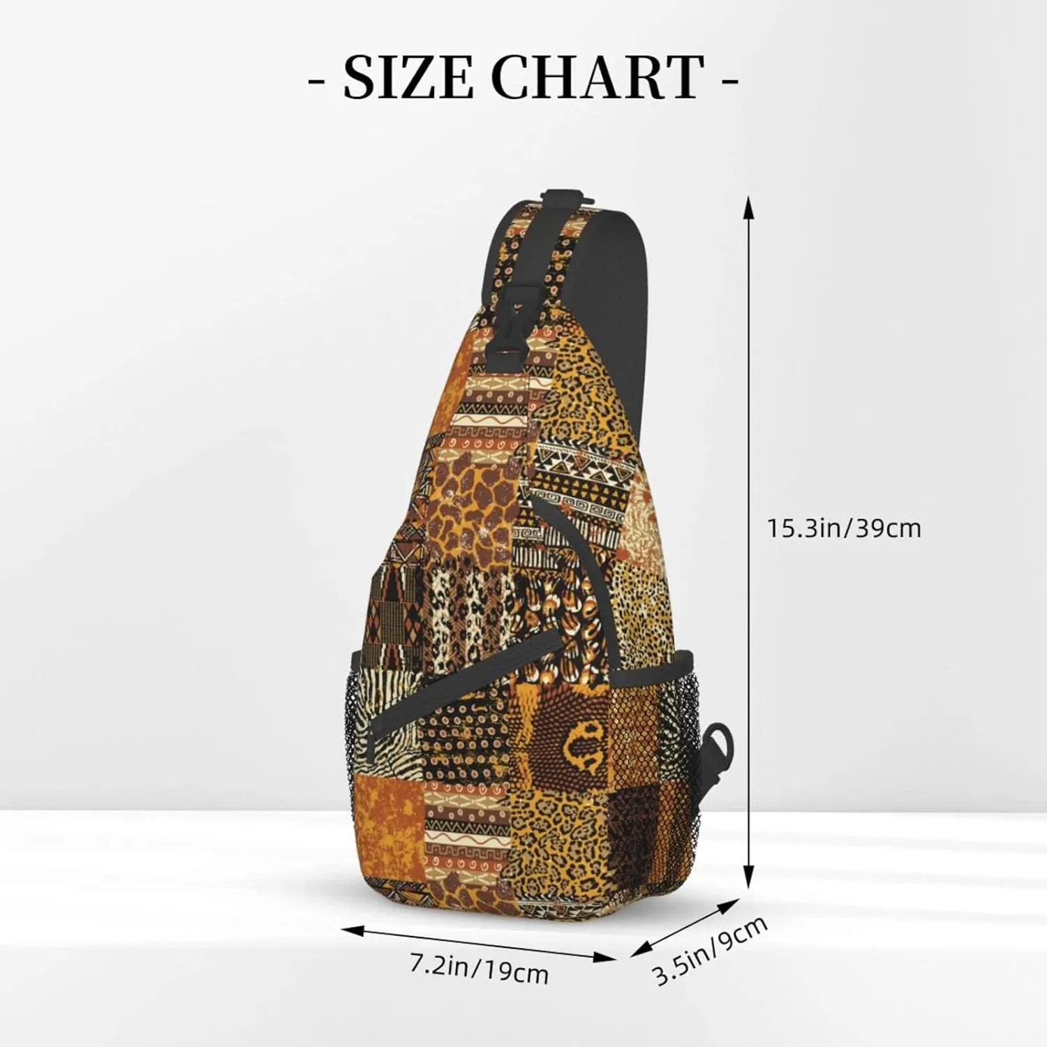 African Sling Bag Animal Skins Crossbody Chest Daypack Casual Backpack African Shoulder Bag African Gift
