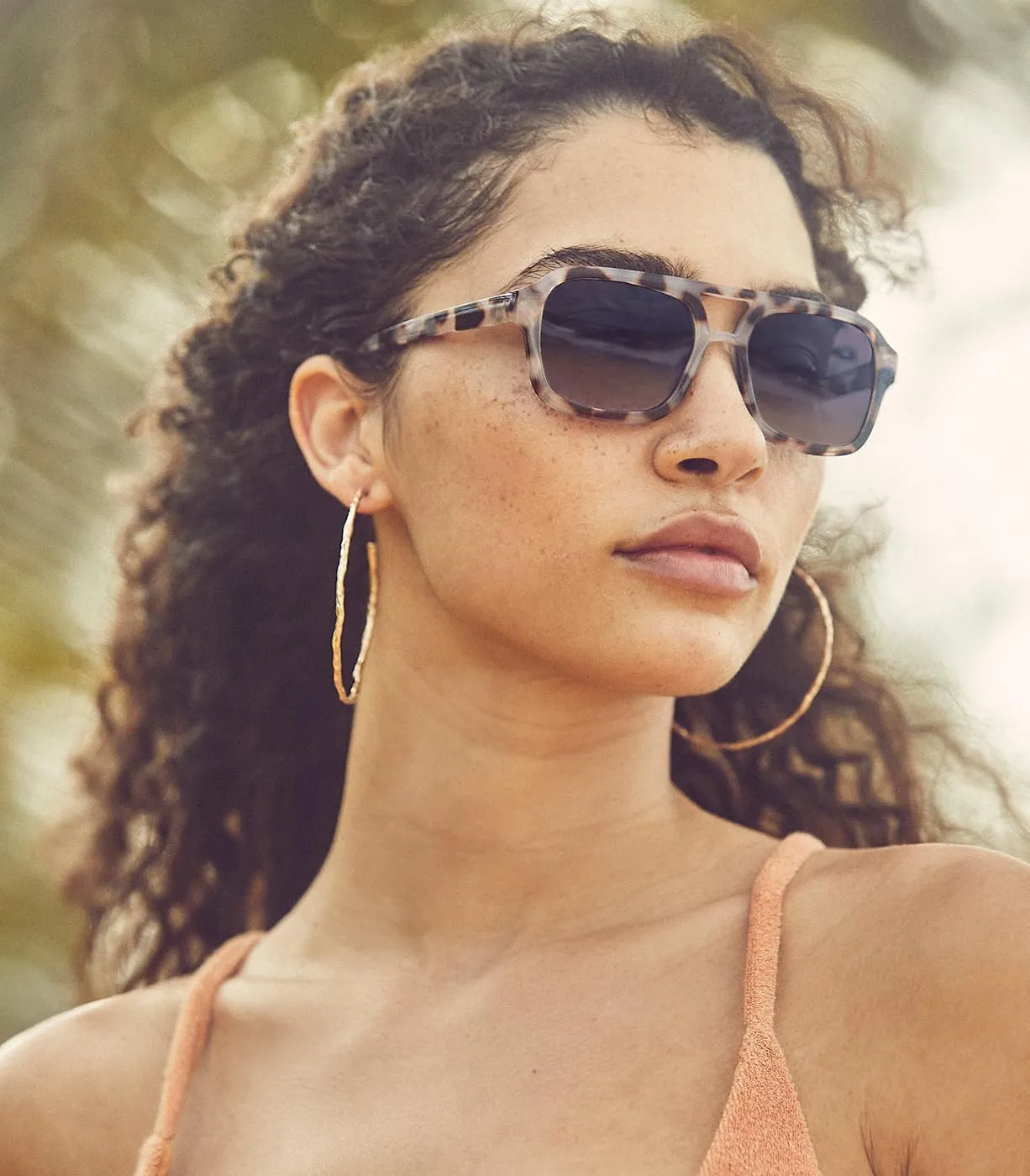 AIEYEZO Retro Square Sunglasses for Women Men Trendy Rectangle Aviator Sun Glasses Vintage 70s Shades