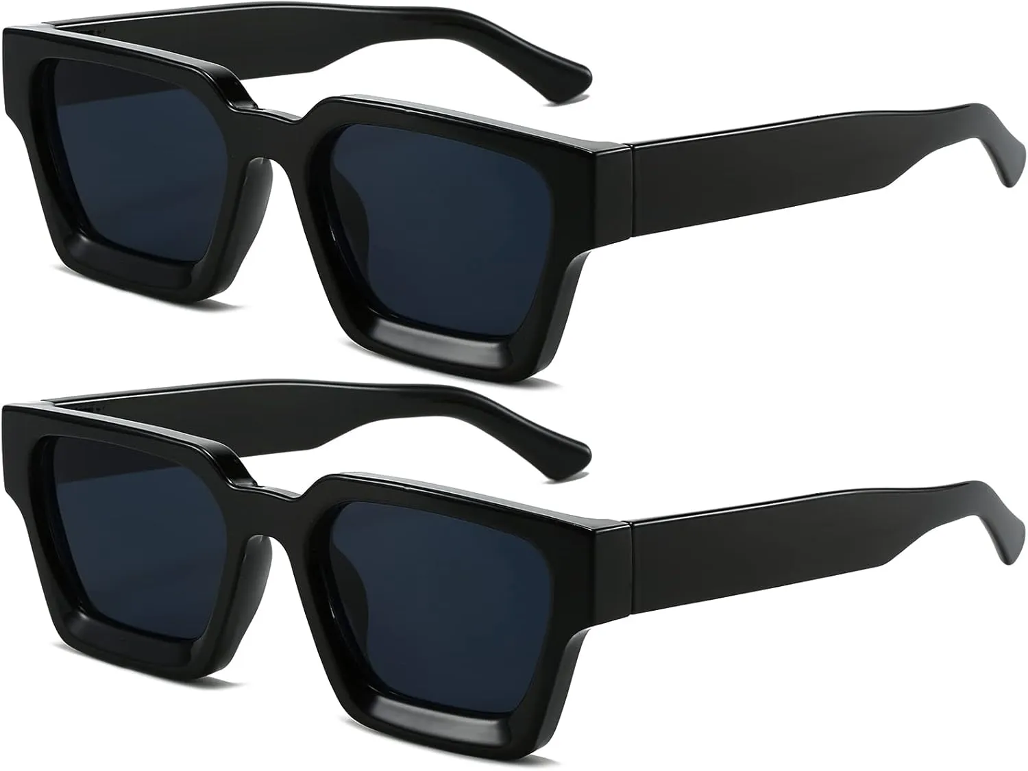 AIEYEZO Square Sunglasses for Women Men Square Thick Frame Sun Glasses Simple Designer Style Shades