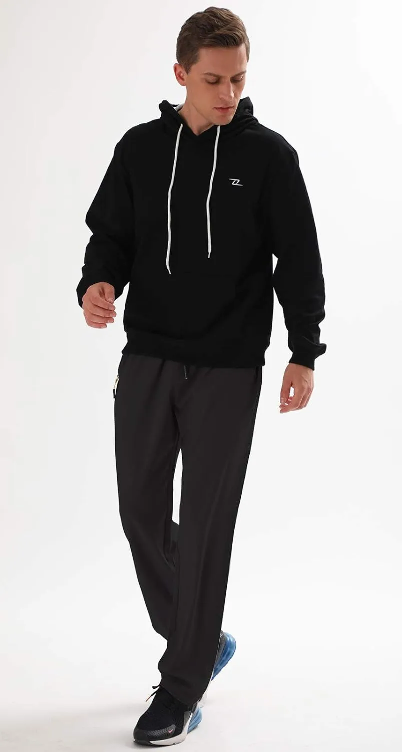 AIRIKE Men's Elastic Waist Hiking Pants Water Resistant Quick-Dry Lightweight Outdoor Sweatpants with Zipper Pockets