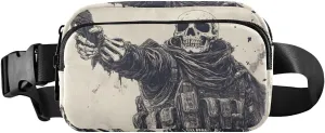 AIXIWAWA Sketch Skull Soldier Fanny Pack Crossbody Bags Waist Pack Compact Adjustable Strap for Hiking Running