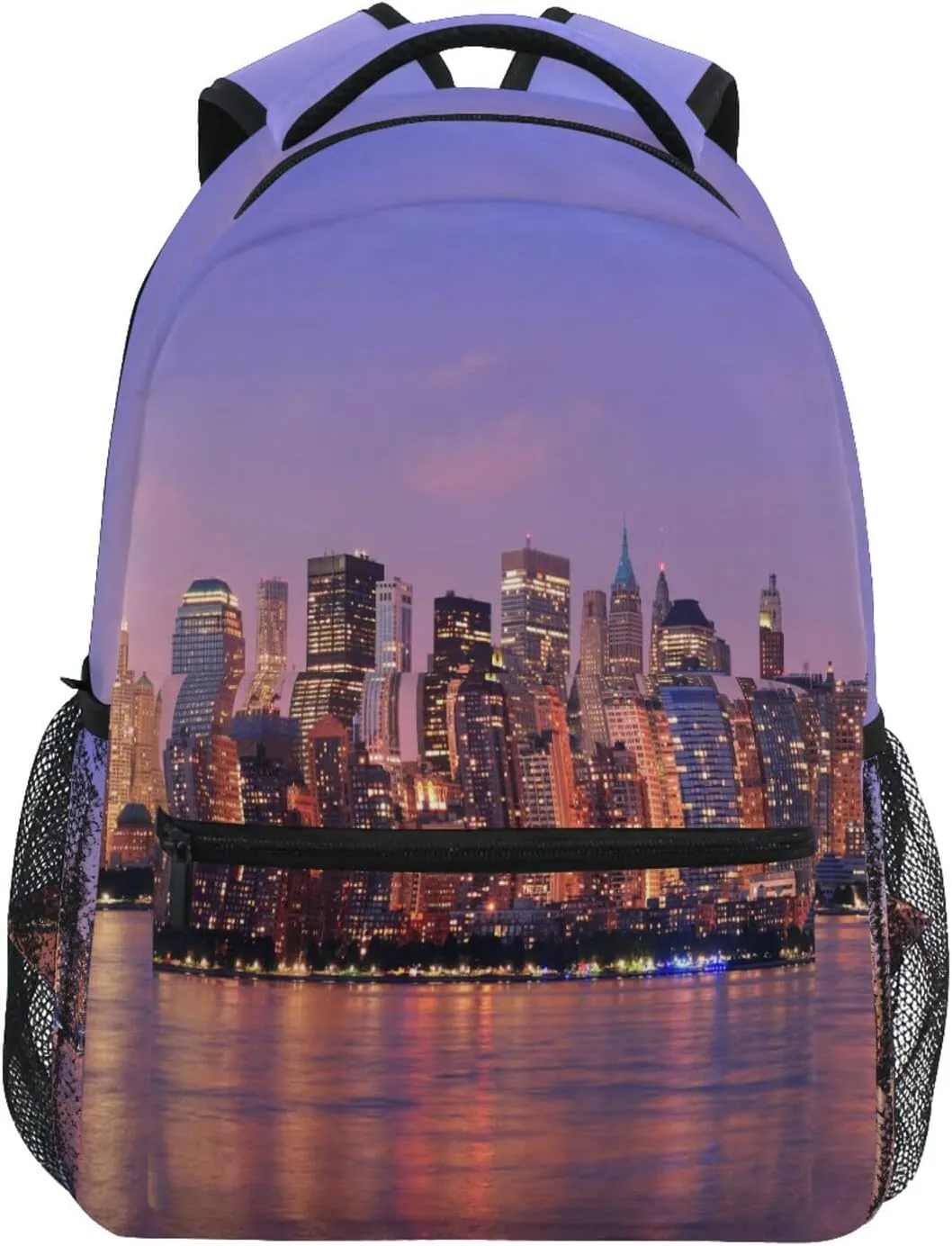 ALAZA New York City Manhattan Midtown Skyline Dusk Hudson River Travel Laptop Bags College School Computer Bag Men Women