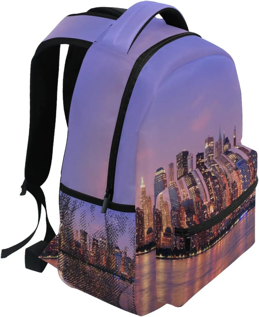 ALAZA New York City Manhattan Midtown Skyline Dusk Hudson River Travel Laptop Bags College School Computer Bag Men Women