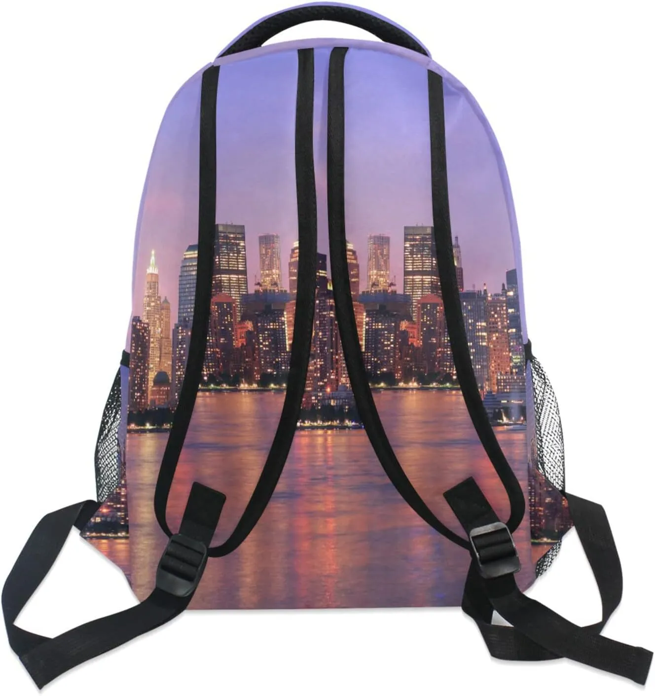 ALAZA New York City Manhattan Midtown Skyline Dusk Hudson River Travel Laptop Bags College School Computer Bag Men Women