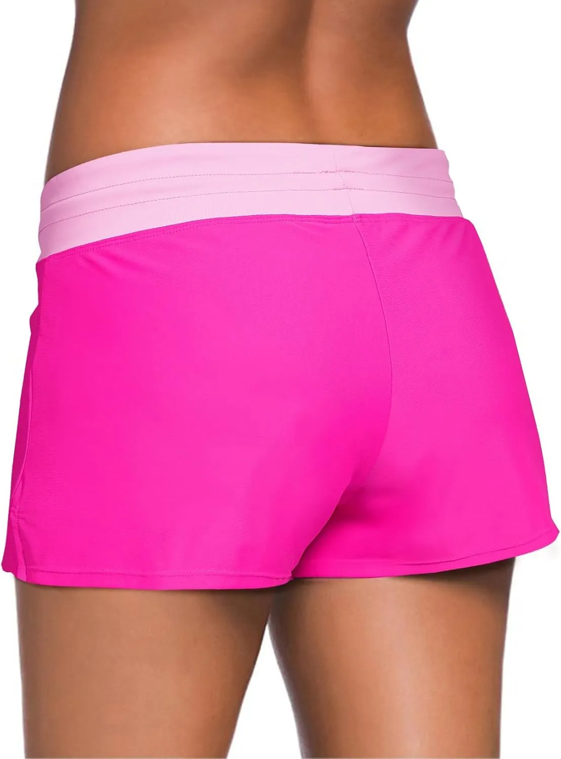 Aleumdr Womens 3" Waistband Swimsuit Bottom Boy Shorts Swimming Panty(Available in Plus)