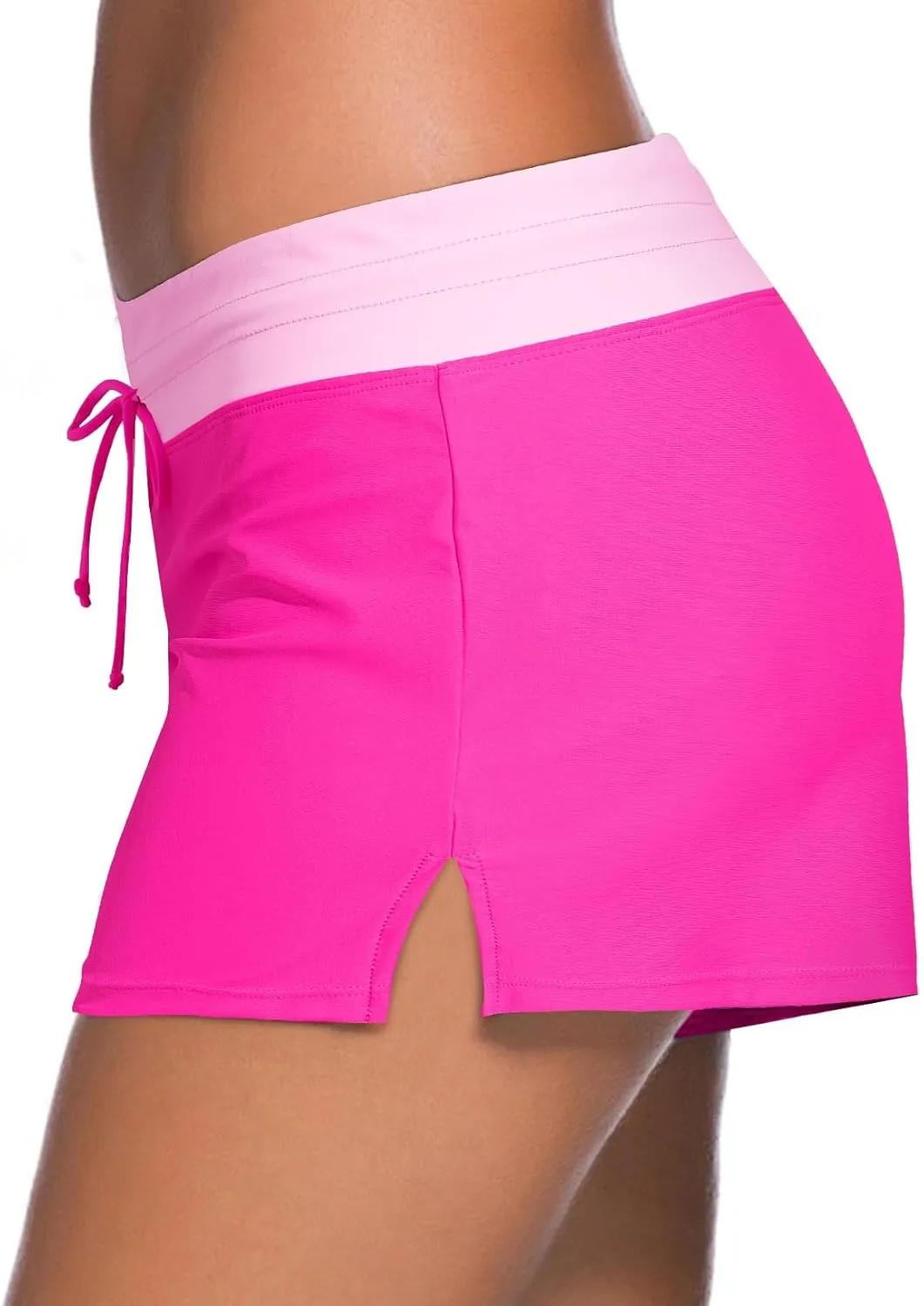 Aleumdr Womens 3" Waistband Swimsuit Bottom Boy Shorts Swimming Panty(Available in Plus)
