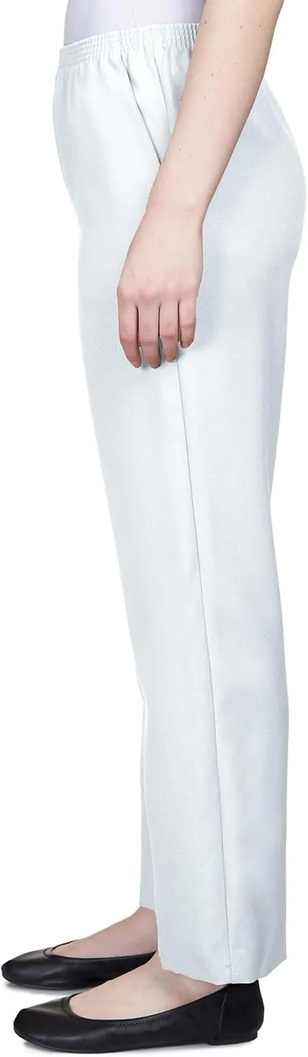 Alfred Dunner Classics Elastic Waist Pants White