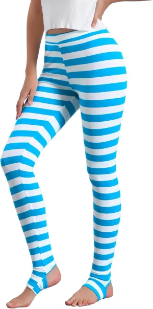 Allegra K Women's Leggings Printed High Waist Elastic Waistband Party Yoga Stirrup Pants