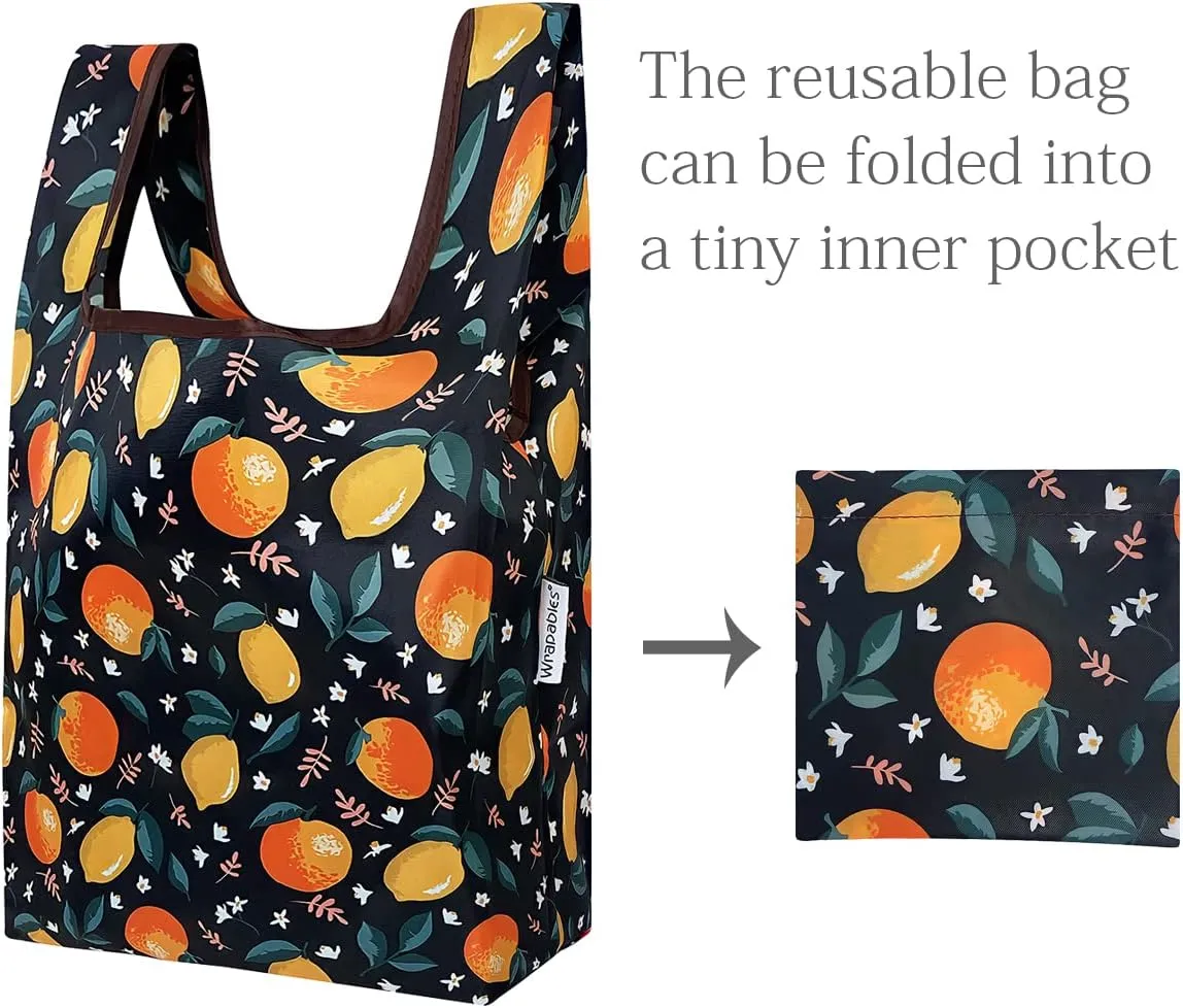 allydrew JoliBag Nylon Reusable Grocery Bag, 2 Pack, Citrus