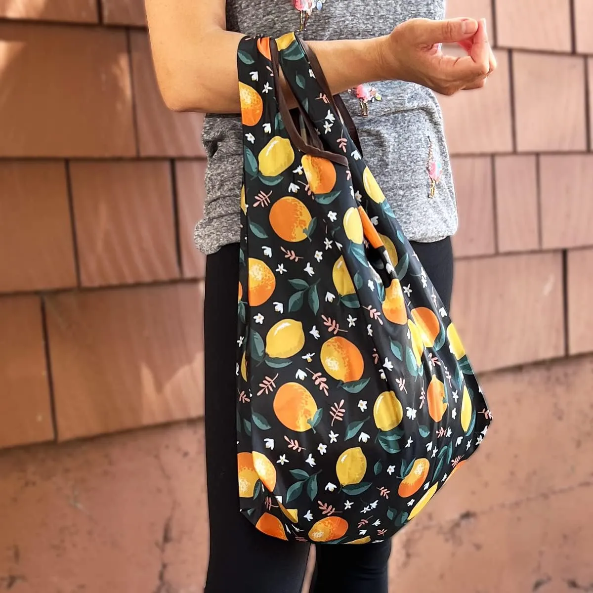 allydrew JoliBag Nylon Reusable Grocery Bag, 2 Pack, Citrus