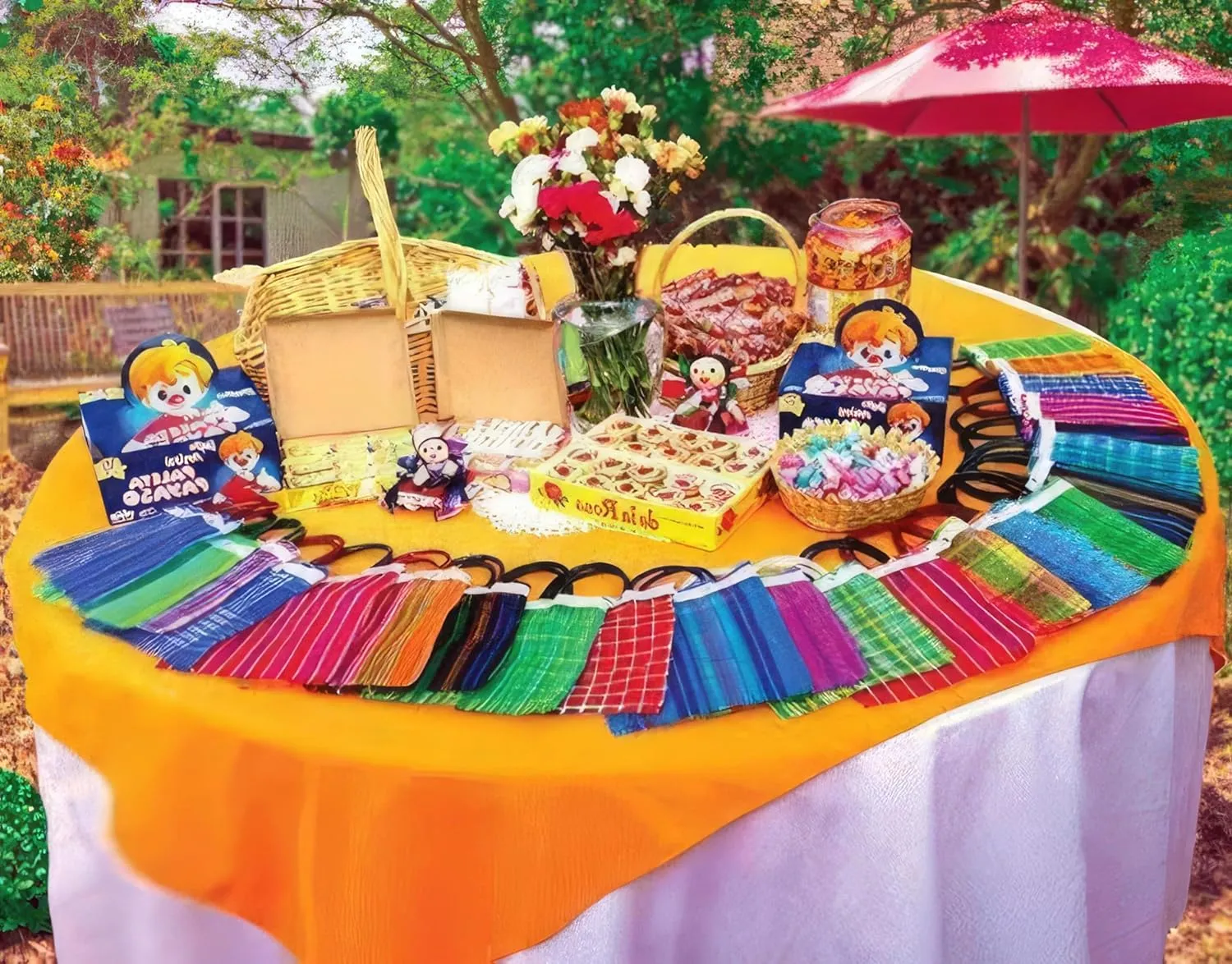 Alondra's Imports Mexican Candy Bags & Mini Mercado Mesh Bags - Fiesta Bolsas (36 Pack, 10 x 7)