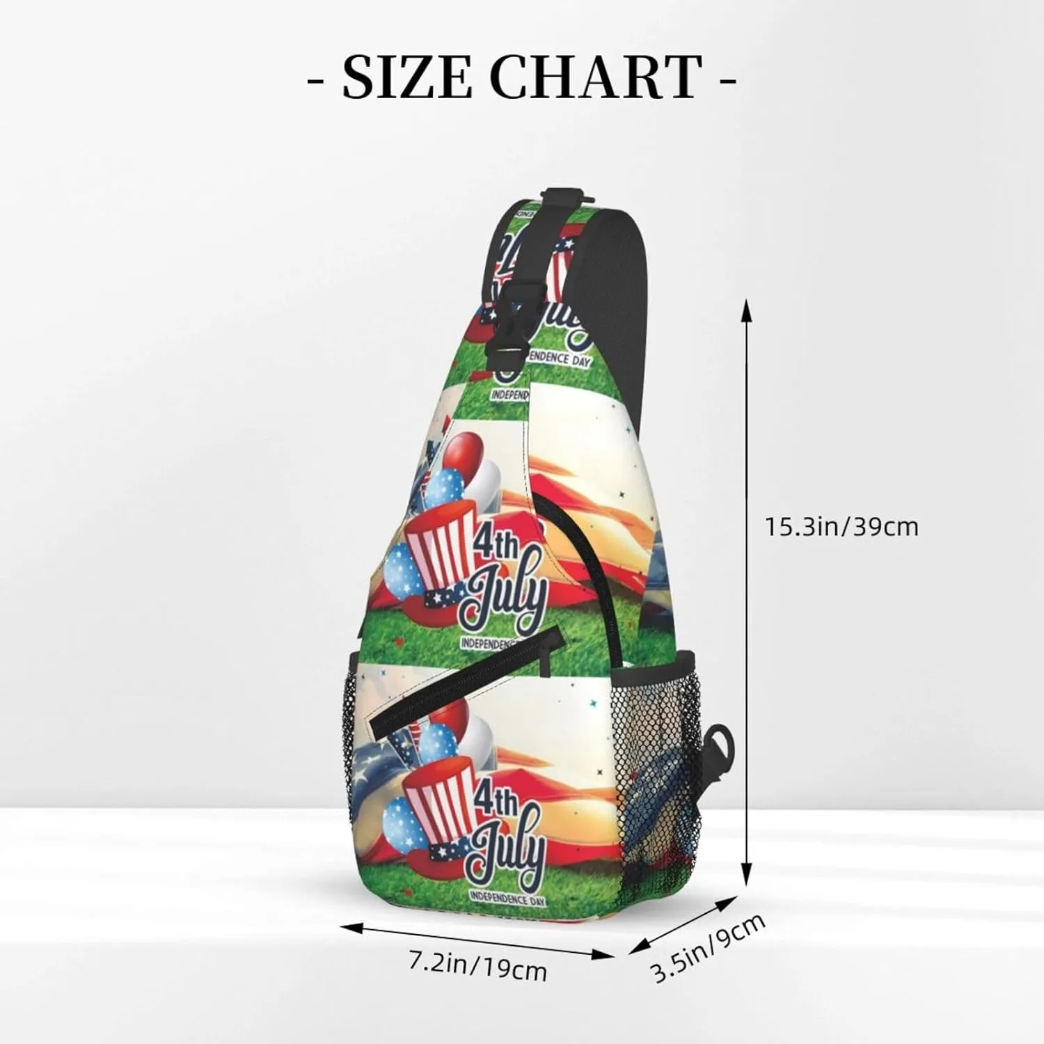 America Independence Day 1776 4th Of July Chest Sling Bag Crossbody Shoulder Backpack Bag Gym Cycling Daypack Travel Hiking Cross Bag
