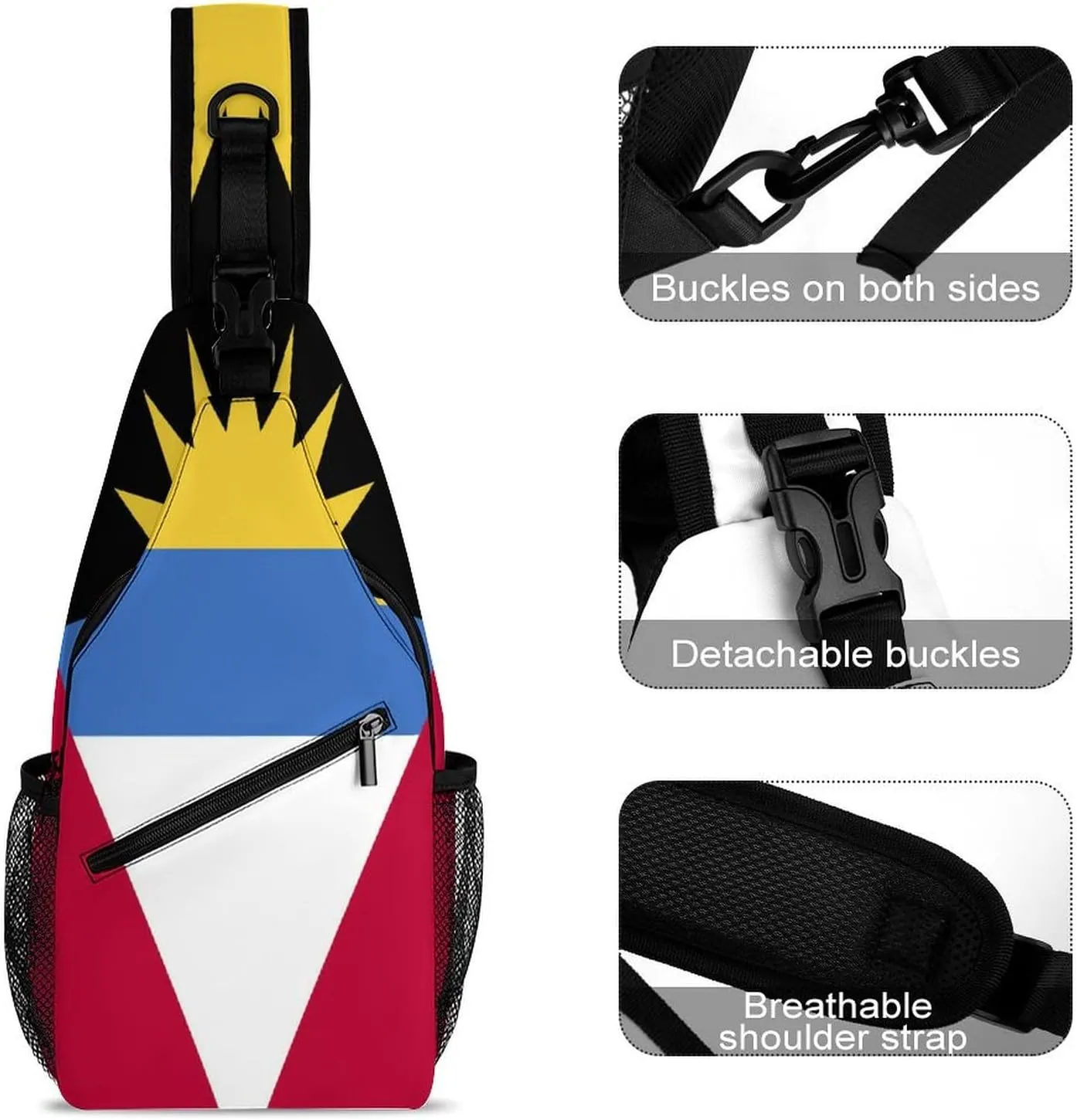 America Usa Flag-Retro Sling Bag Crossbody Chest Bag Shoulder Bag For Travel Hiking Cycling Camping