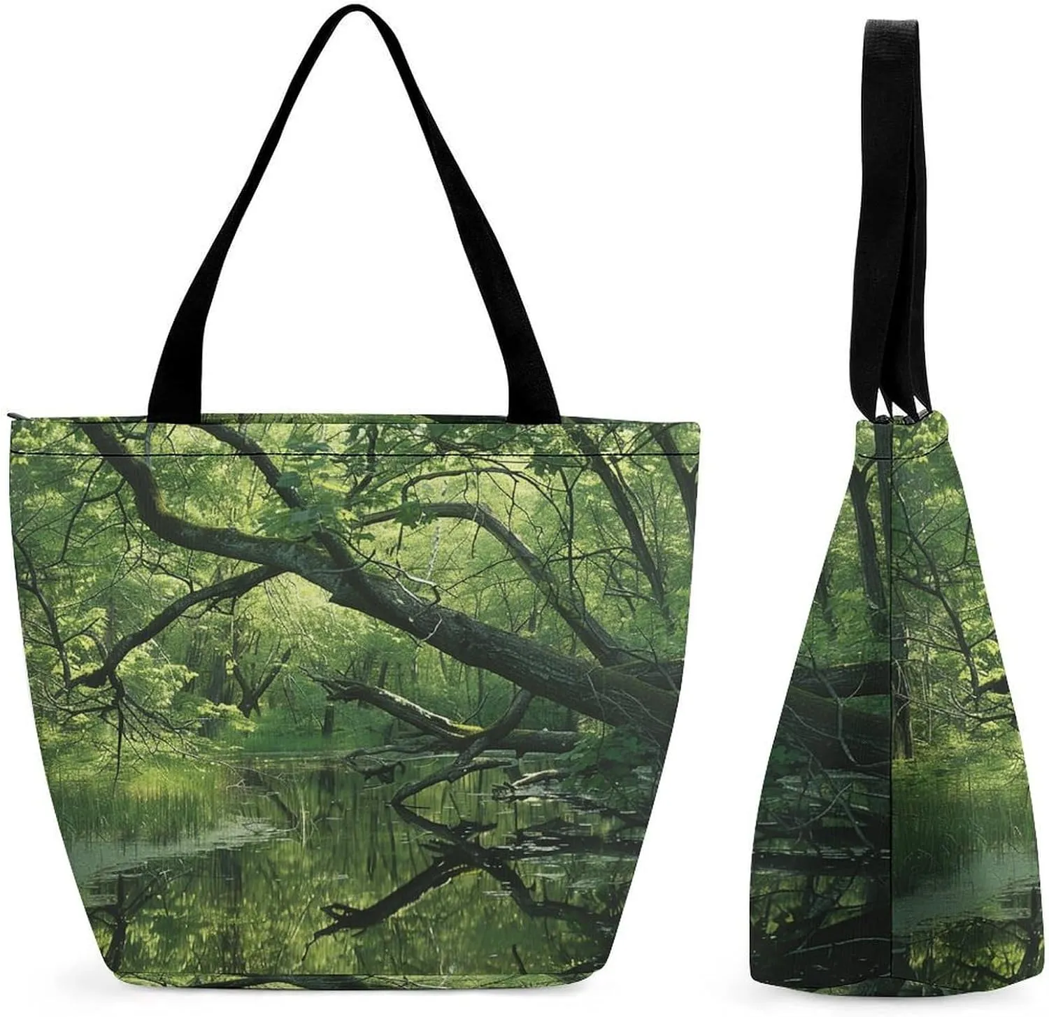 An Ancient Swamp Reusable Shopping Handbag Large Lady Casual Shoulder Bag Handbag Foldable Beach Bag Travel Wallet Grocery Bags for Women