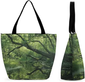 An Ancient Swamp Reusable Shopping Handbag Large Lady Casual Shoulder Bag Handbag Foldable Beach Bag Travel Wallet Grocery Bags for Women