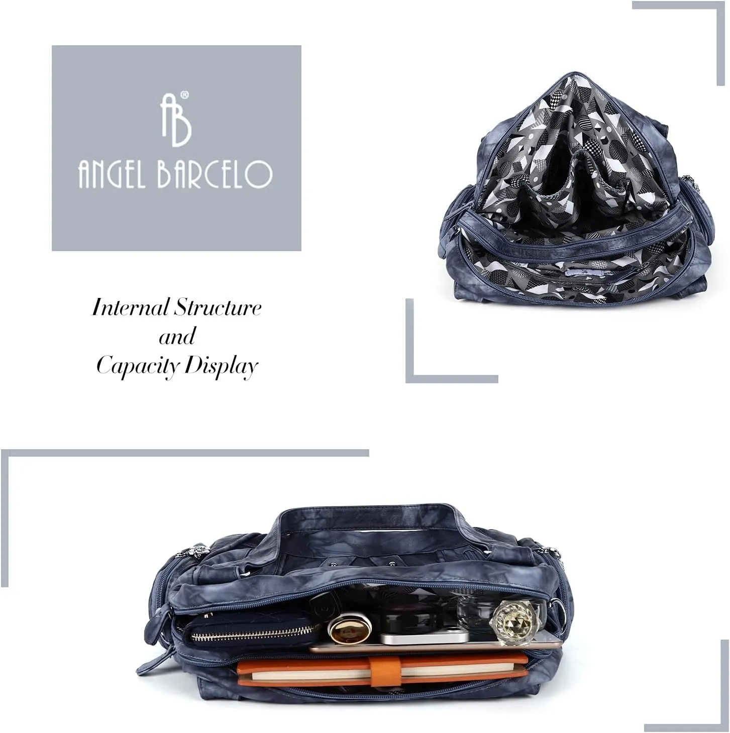 Angel Barcelo Hobo Bag for Women Crossbody Purse and Handbags Ladies Shoulder Bags