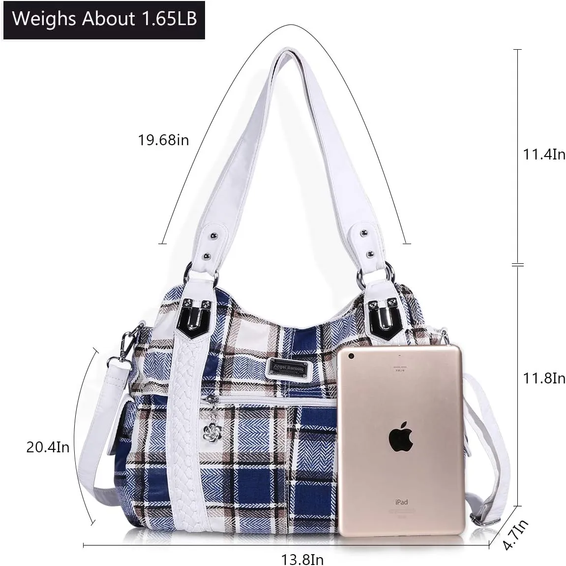 Angel Barcelo Roomy Fashion Hobo Womens Handbags Ladies Purse Satchel Shoulder Bags Tote Washed Leather Bag