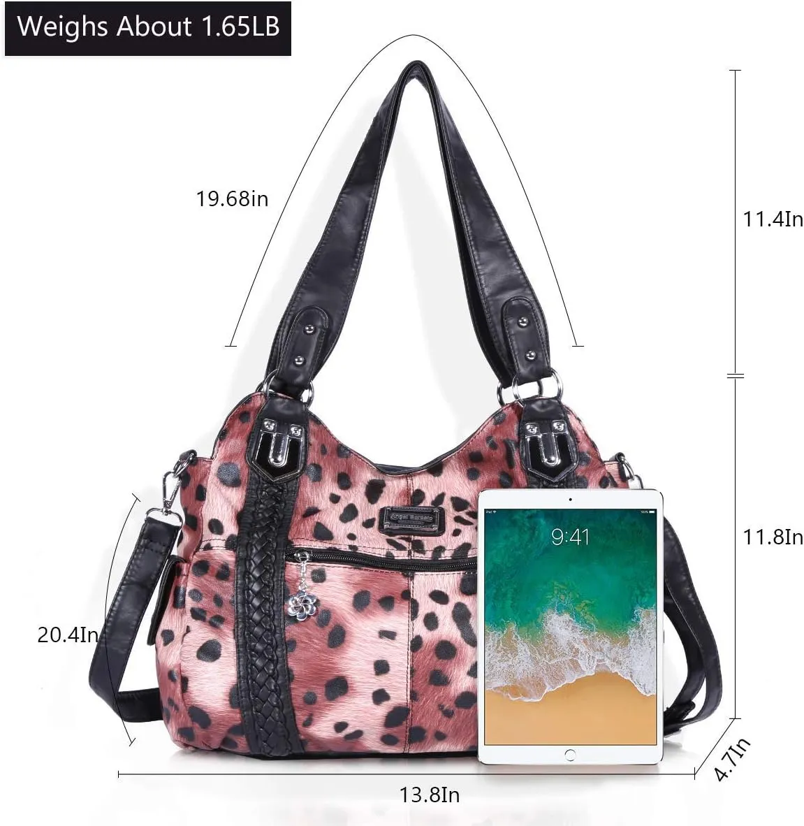 Angel Barcelo Roomy Fashion Hobo Womens Handbags Ladies Purse Satchel Shoulder Bags Tote Washed Leather Bag