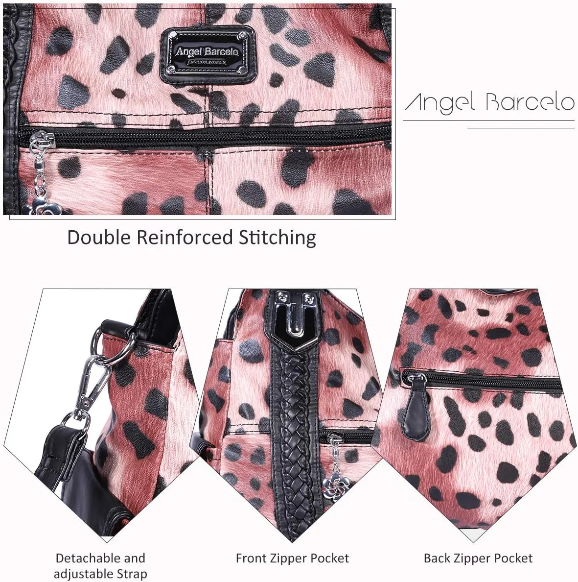 Angel Barcelo Roomy Fashion Hobo Womens Handbags Ladies Purse Satchel Shoulder Bags Tote Washed Leather Bag