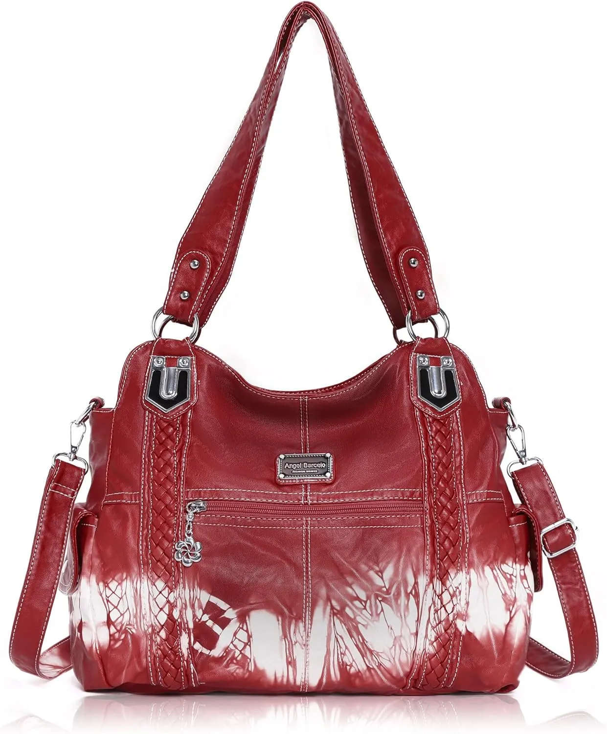 Angel Barcelo Roomy Fashion Hobo Womens Handbags Ladies Purse Satchel Shoulder Bags Tote Washed Leather Bag