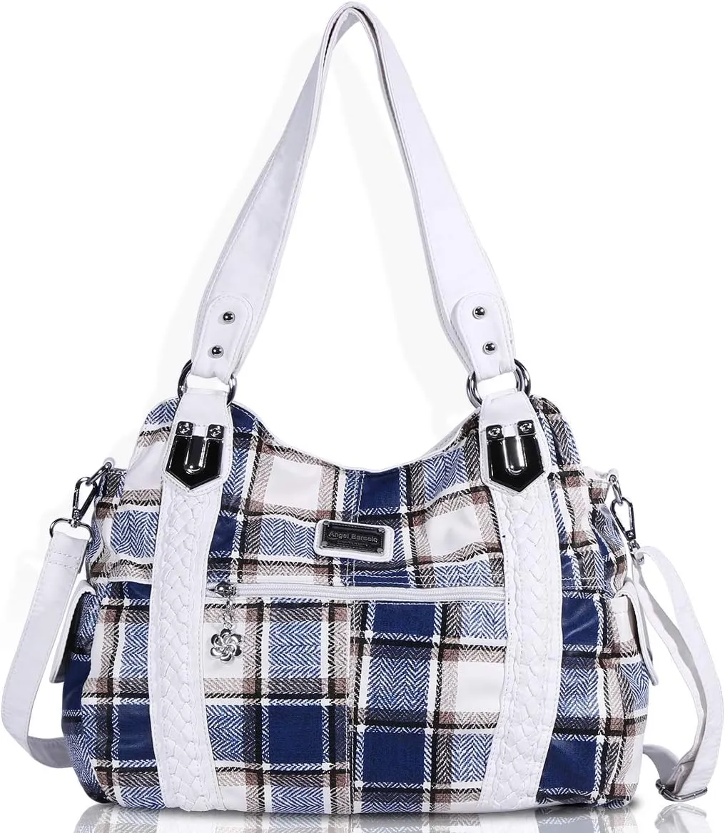 Angel Barcelo Roomy Fashion Hobo Womens Handbags Ladies Purse Satchel Shoulder Bags Tote Washed Leather Bag