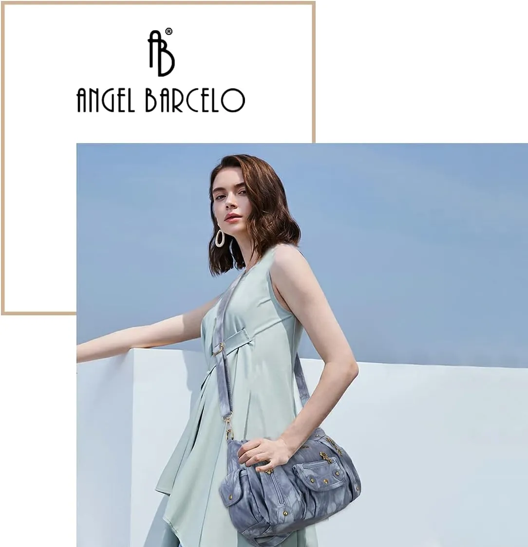 Angel Barcelo Womens Purses and Handbags PU Leather Shoulder Bag Fashion Hobo Bags for Girls