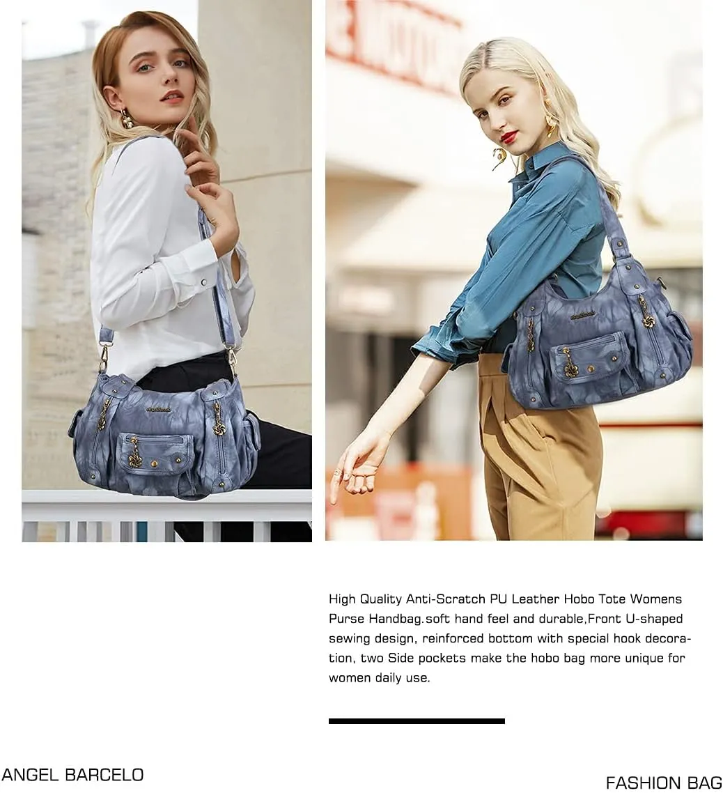 Angel Barcelo Womens Purses and Handbags PU Leather Shoulder Bag Fashion Hobo Bags for Girls
