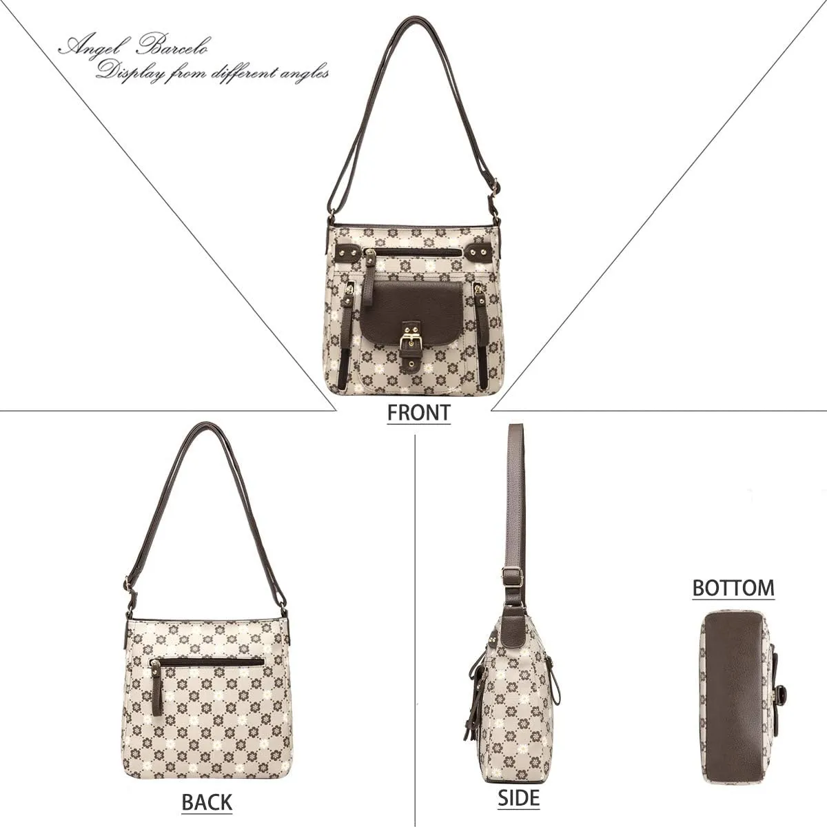 Angel Kiss Crossbody Bags Shoulder Bags and Handbags for Women Multi Pocket Daily Soft Hobo Purses Medium Size