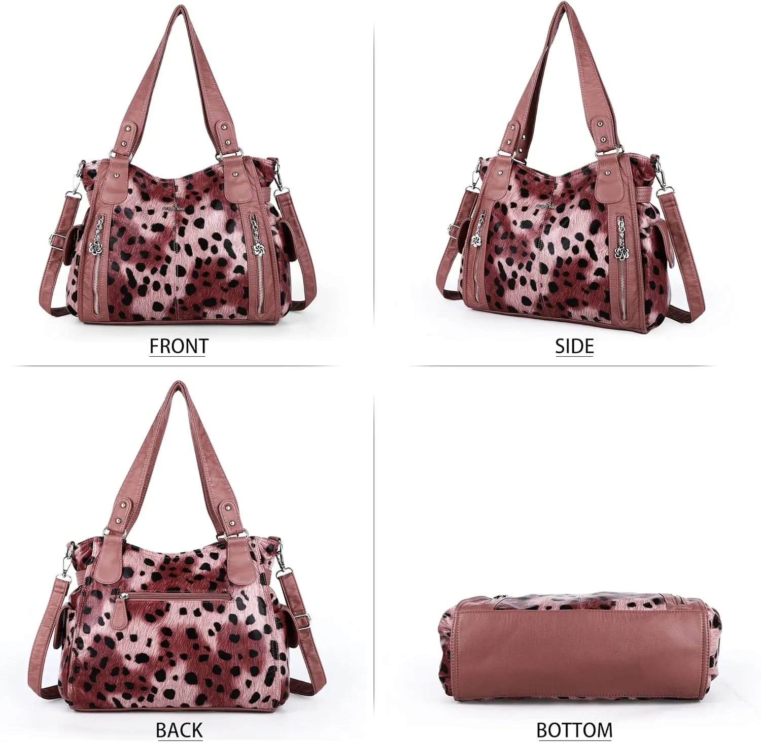 Angel Kiss Handbags for Womens Top-Handle Hobo Purse Roomy Casual Shoulder Bags PU Tote Satchel Purse for Women