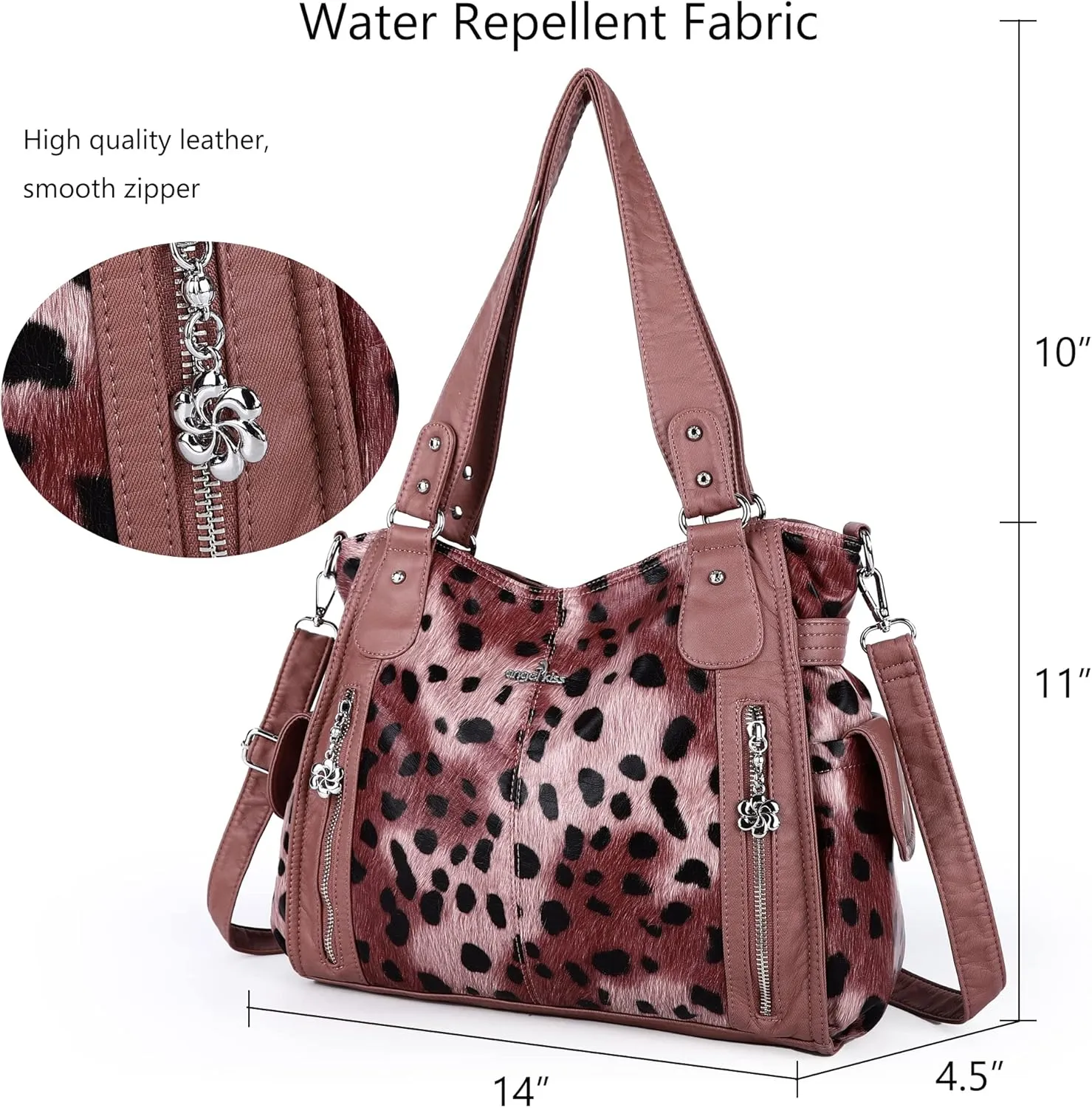 Angel Kiss Handbags for Womens Top-Handle Hobo Purse Roomy Casual Shoulder Bags PU Tote Satchel Purse for Women
