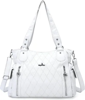 Angel Kiss Handbags for Womens Top-Handle Hobo Purse Roomy Casual Shoulder Bags PU Tote Satchel Purse for Women