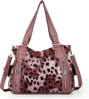 Angel Kiss Handbags for Womens Top-Handle Hobo Purse Roomy Casual Shoulder Bags PU Tote Satchel Purse for Women