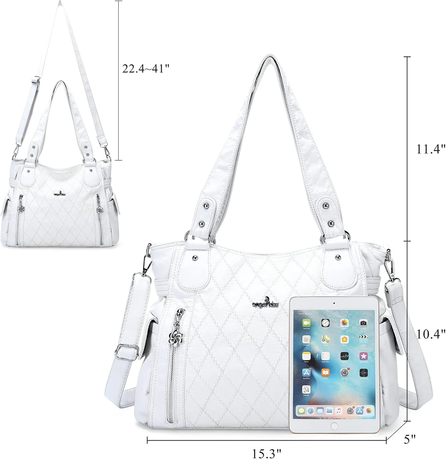 Angel Kiss Handbags for Womens Top-Handle Hobo Purse Roomy Casual Shoulder Bags PU Tote Satchel Purse for Women