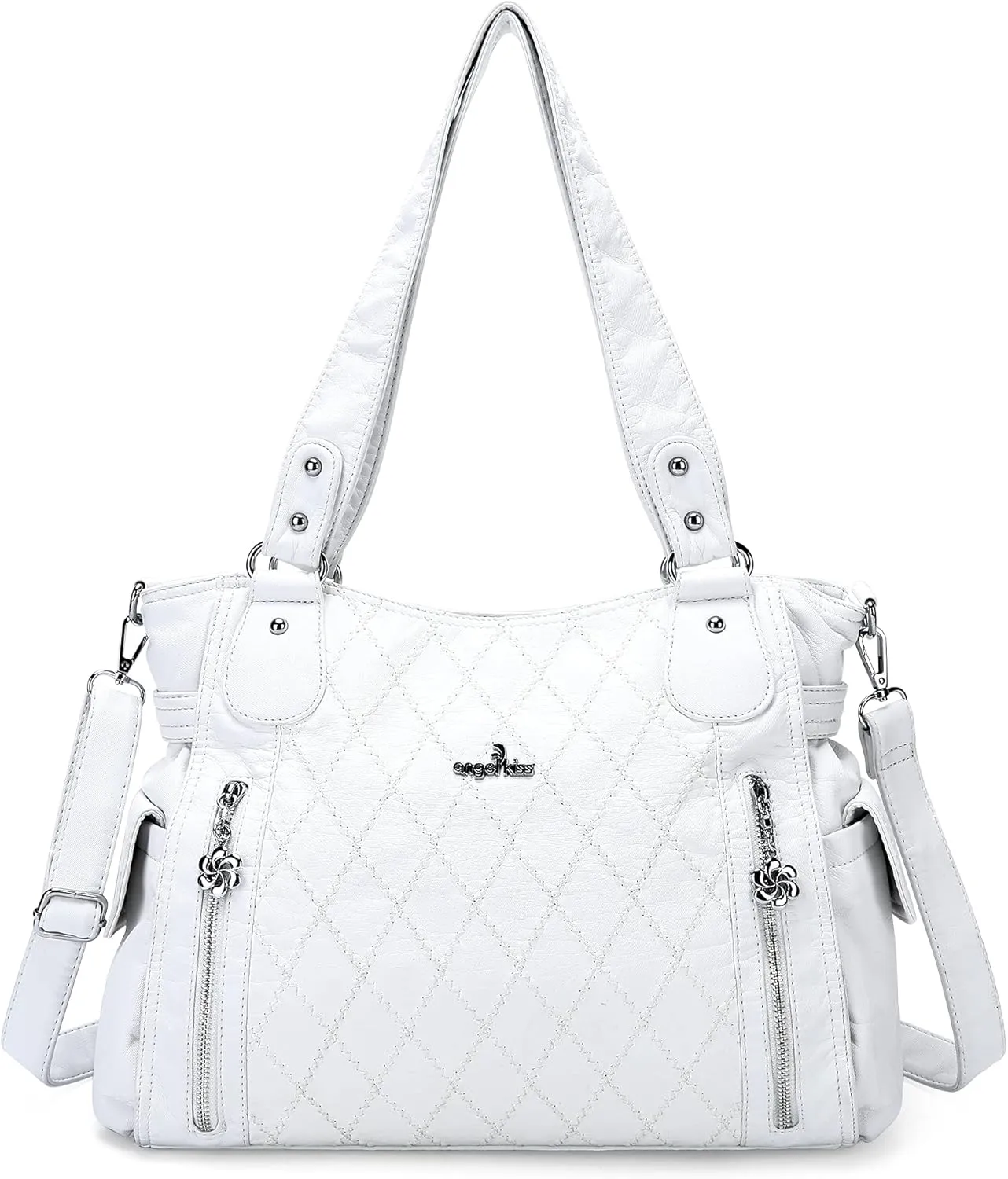 Angel Kiss Handbags for Womens Top-Handle Hobo Purse Roomy Casual Shoulder Bags PU Tote Satchel Purse for Women