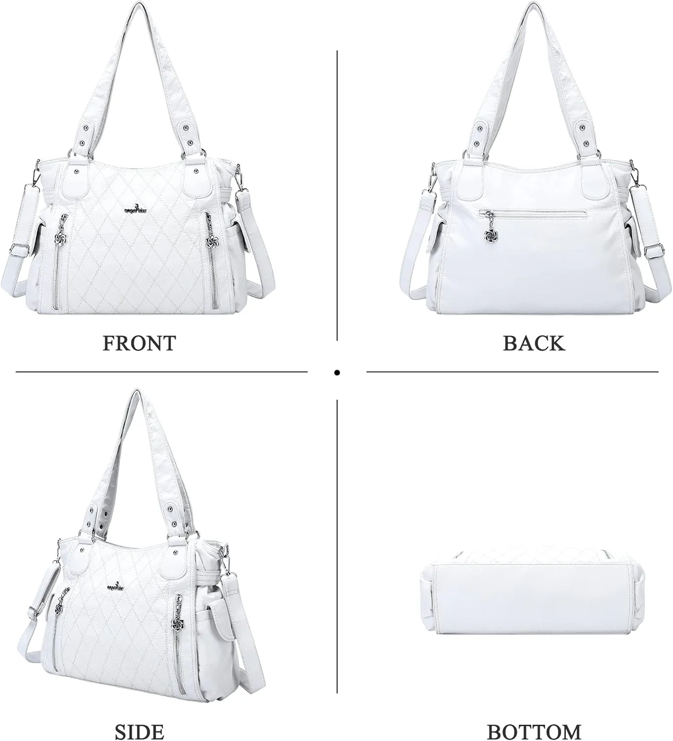 Angel Kiss Handbags for Womens Top-Handle Hobo Purse Roomy Casual Shoulder Bags PU Tote Satchel Purse for Women
