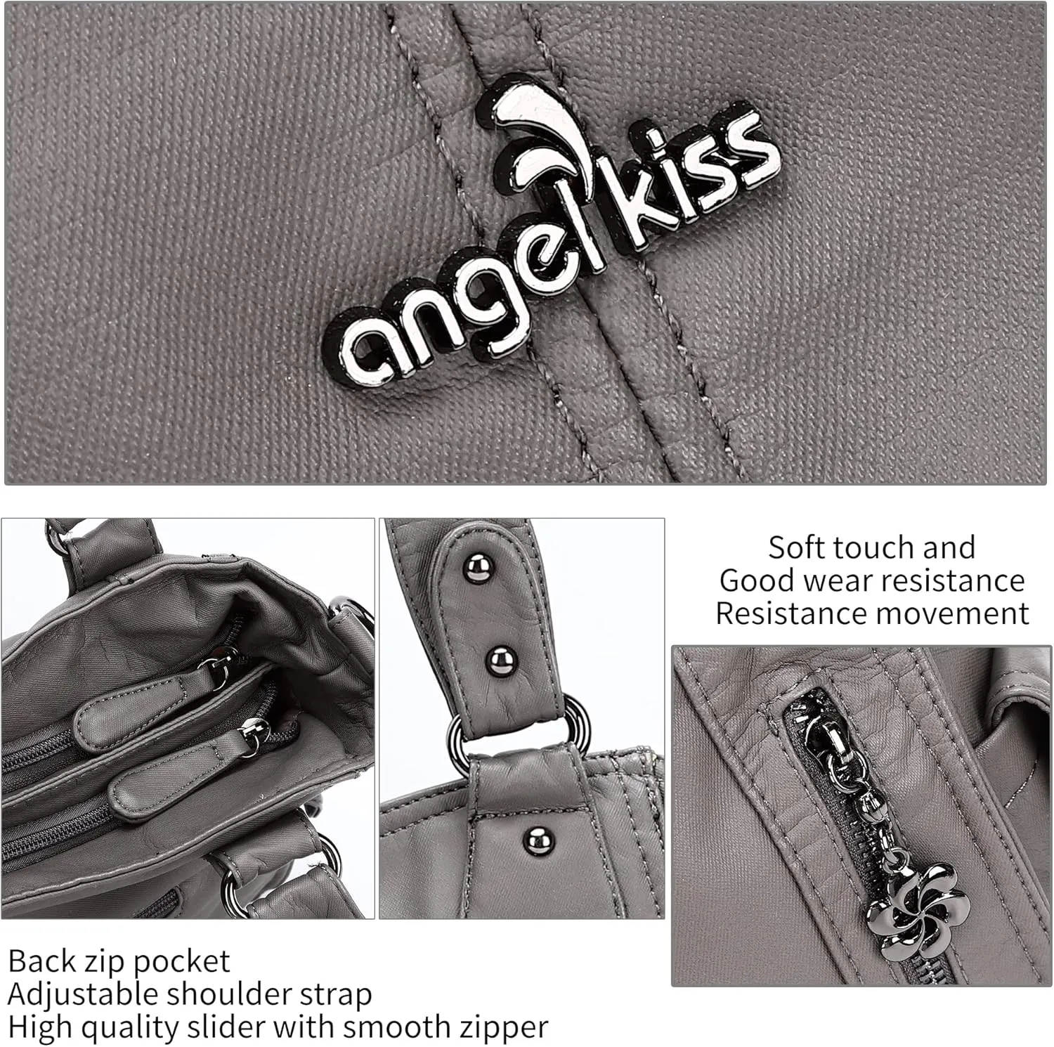 Angel Kiss Handbags for Womens Top-Handle Hobo Purse Roomy Casual Shoulder Bags PU Tote Satchel Purse for Women