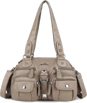 Angel Kiss Hobo Crossbody Purses for Women Shoulder Bag Multipocket Soft Hobo Purses Removable Strap Leather Handbags