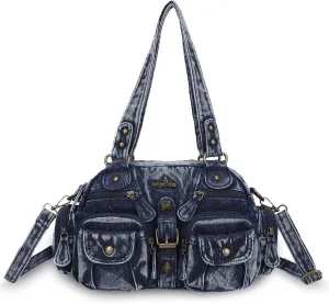 Angel Kiss Hobo Crossbody Purses for Women Shoulder Bag Multipocket Soft Hobo Purses Removable Strap Leather Handbags