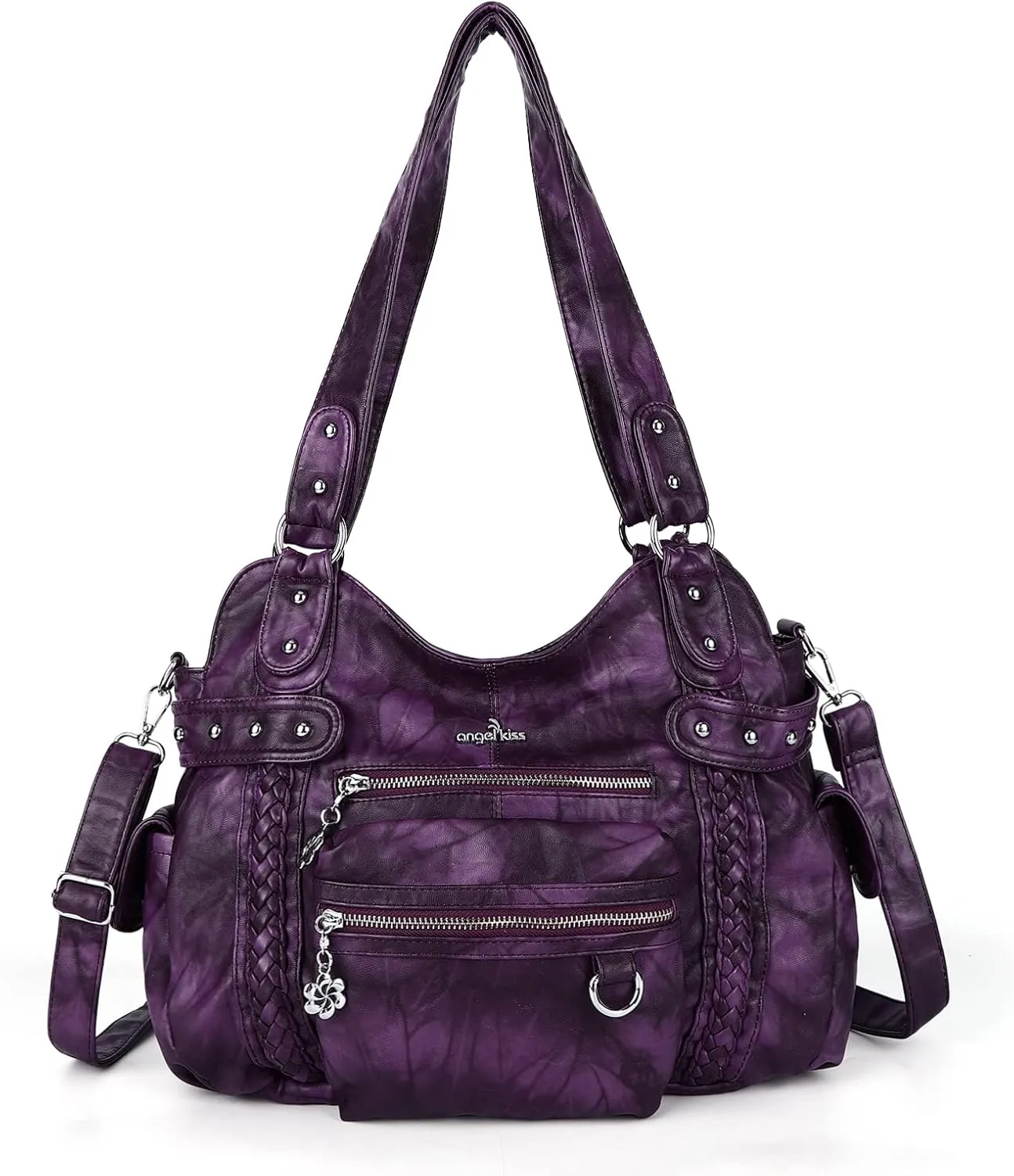 Angel Kiss Hobo Handbags for Women Soft PU Leather Shoulder Handbags Ladies Purses