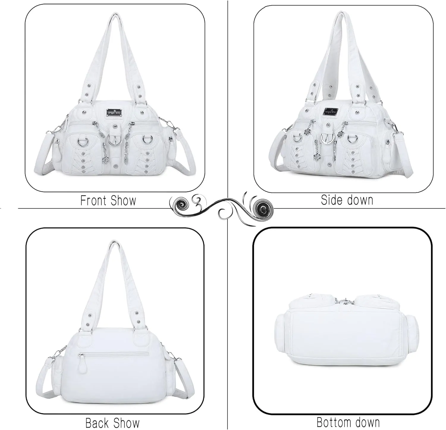 Angel Kiss Large Hobo Bags for Women Crossbody Bag Travel Shoulder bag Roomy Multi-functional Vegan Leather Satchel Tote