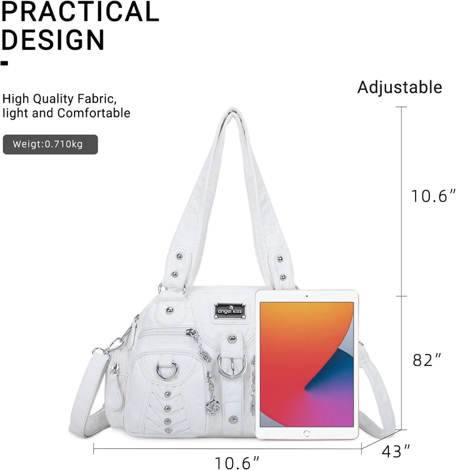 Angel Kiss Large Hobo Bags for Women Crossbody Bag Travel Shoulder bag Roomy Multi-functional Vegan Leather Satchel Tote