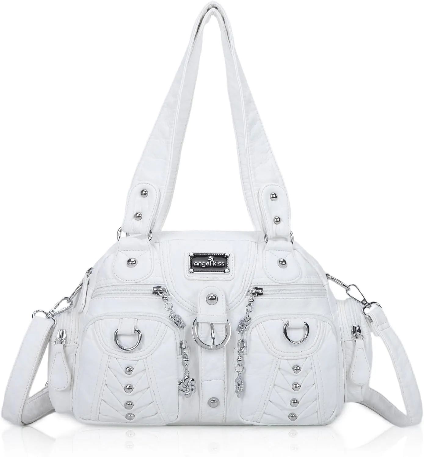 Angel Kiss Large Hobo Bags for Women Crossbody Bag Travel Shoulder bag Roomy Multi-functional Vegan Leather Satchel Tote